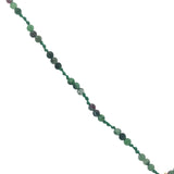 Collier doré prehnite ovale avec boules dorées rubis zoisite 60 cm