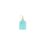 Charms doré Ganesh taillée dans de la topaze bleue