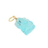 Charms doré Ganesh taillée dans de la topaze bleue