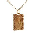 Collier doré Main de Fatma rayons soleil 42cm