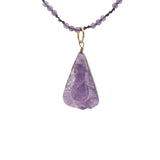 Collier doré améthyste Ganesh taillée dans l'améthyste 60 cm