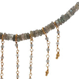 Gold necklace with stone and chains