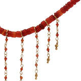 Gold necklace with stone and chains
