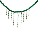 Gold necklace with stone and chains