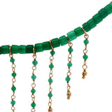 Gold necklace with stone and chains