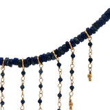 Gold necklace with stone and chains