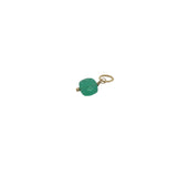 Charms doré onyx verte taillée en carré
