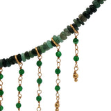 Gold necklace with stone and chains