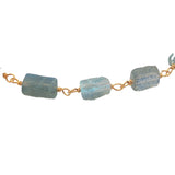 Bracelet doré et pierres naturelles carrées
