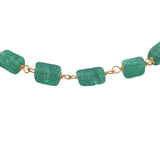 Bracelet doré et pierres naturelles carrées