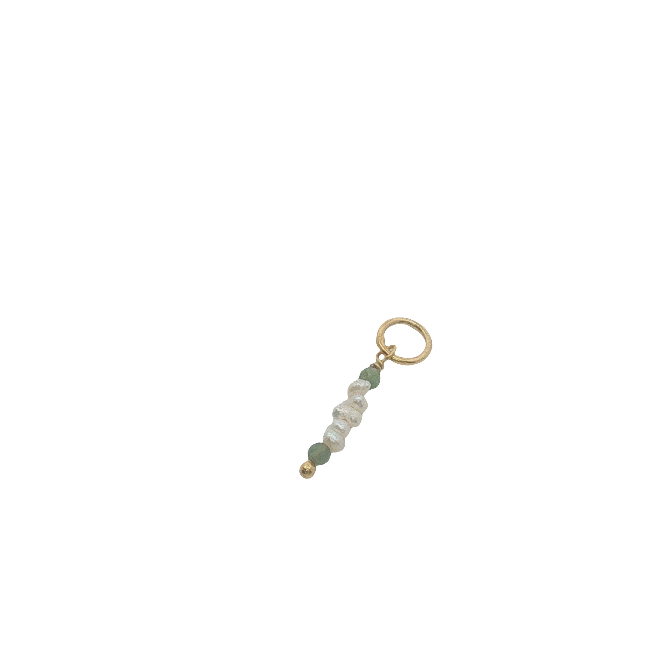 Charms doré barette en perles de culture et tourmaline