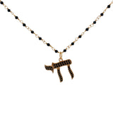 Collier doré Hai zircons noirs maille Santa Maria 42 cm