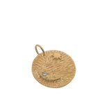 Charms doré médaille ronde étoile et lune avec zircon