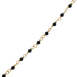 Collier doré Hai zircons noirs maille Santa Maria 42 cm