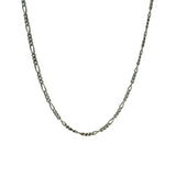 Collier en argent 925 oxydé mate maille figaro alternée 50 cm