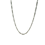 Collier en argent 925 oxydé mate maille figaro alternée 50 cm