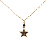 Gold star necklace with stone and zircons