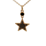 Gold star necklace with stone and zircons