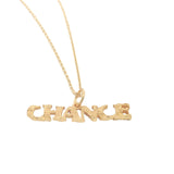 Hammered gold necklace "luck"