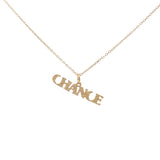 Hammered gold necklace "luck"