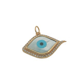 Charms doré oeil en nacre et zircons