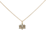 Collier doré fleur de lotus avec zircons 42 cm