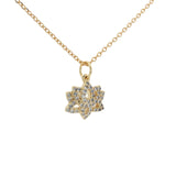 Collier doré fleur de lotus avec zircons 42 cm