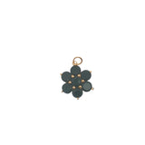 Charms doré fleur avec onyx noire