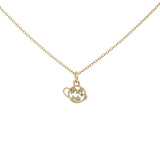Collier doré planète saturne avec étoiles et zircons 42 cm