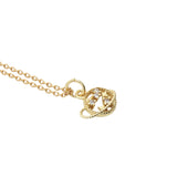 Collier doré planète saturne avec étoiles et zircons 42 cm