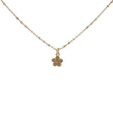 Collier doré fleur zircons 38 cm