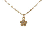 Collier doré fleur zircons 38 cm