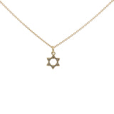 Collier doré étoile de David avec zircons 42 cm