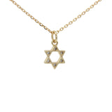 Collier doré étoile de David avec zircons 42 cm