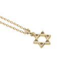 Collier doré étoile de David avec zircons 42 cm