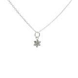 Collier argent petite fleur et zircons 42cm