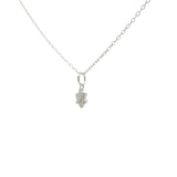 Collier argent petite fleur et zircons 42cm