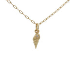 Collier doré coquillage zircon 38 cm
