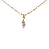 Collier doré éclair zircons 38 cm