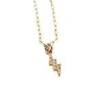 Collier doré éclair zircons 38 cm