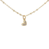 Collier doré mini coeur minimaliste avec zircons 38 cm