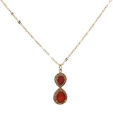 Collier doré infini onyx rouge et zircons 50 cm