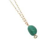 Collier doré onyx verte avec anneau pour charms 50 cm