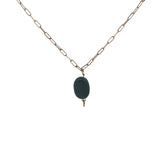 Collier doré onyx noire avec anneau pour charms 50 cm
