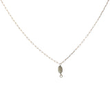 Collier doré labradorite avec anneau pour charms 50 m