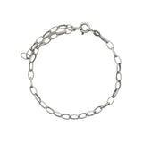 Men's bracelet in 925 silver oxidized matte oval jaseron mesh