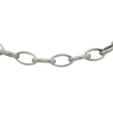 Men's bracelet in 925 silver oxidized matte oval jaseron mesh