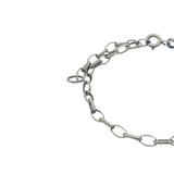 Men's bracelet in 925 silver oxidized matte oval jaseron mesh