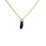 Collier doré pierre facettée en lapis lazulis