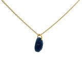 Collier doré pierre facettée en lapis lazulis